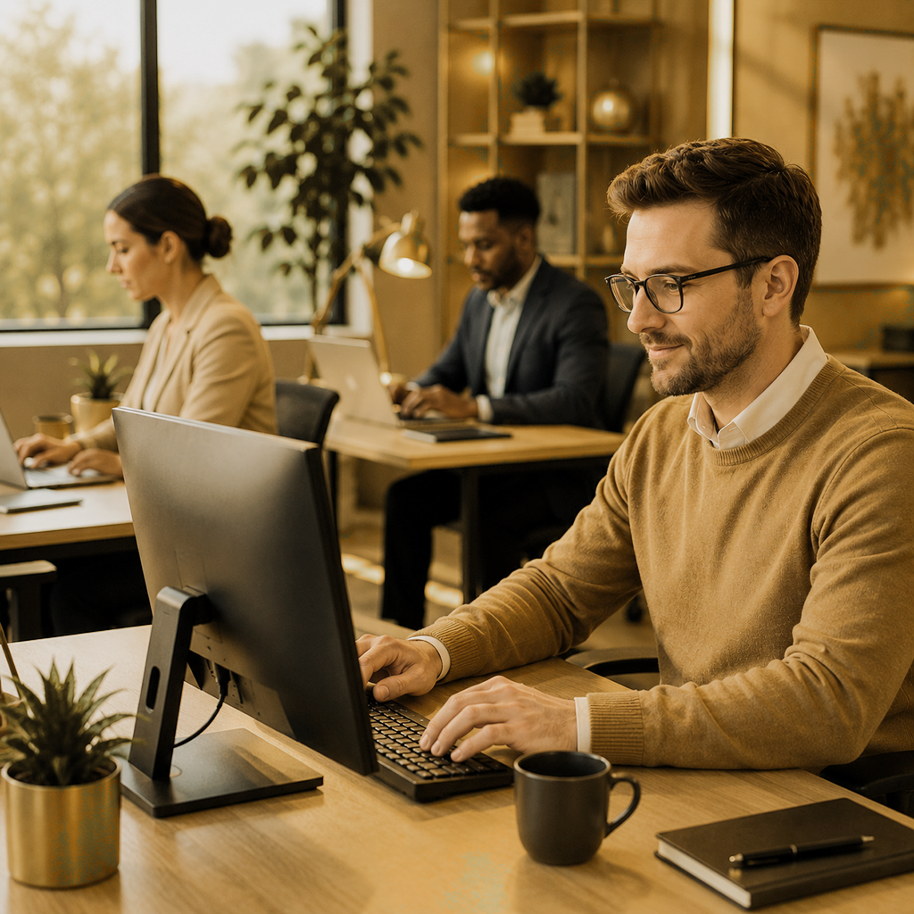 productive employees with supported workstations