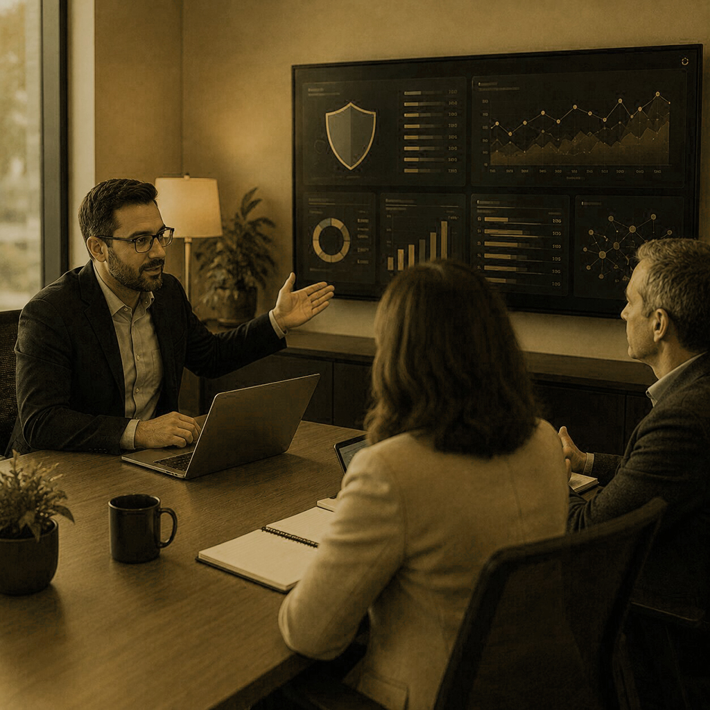 reviewing hipaa compliance risk in healthcare boardroom