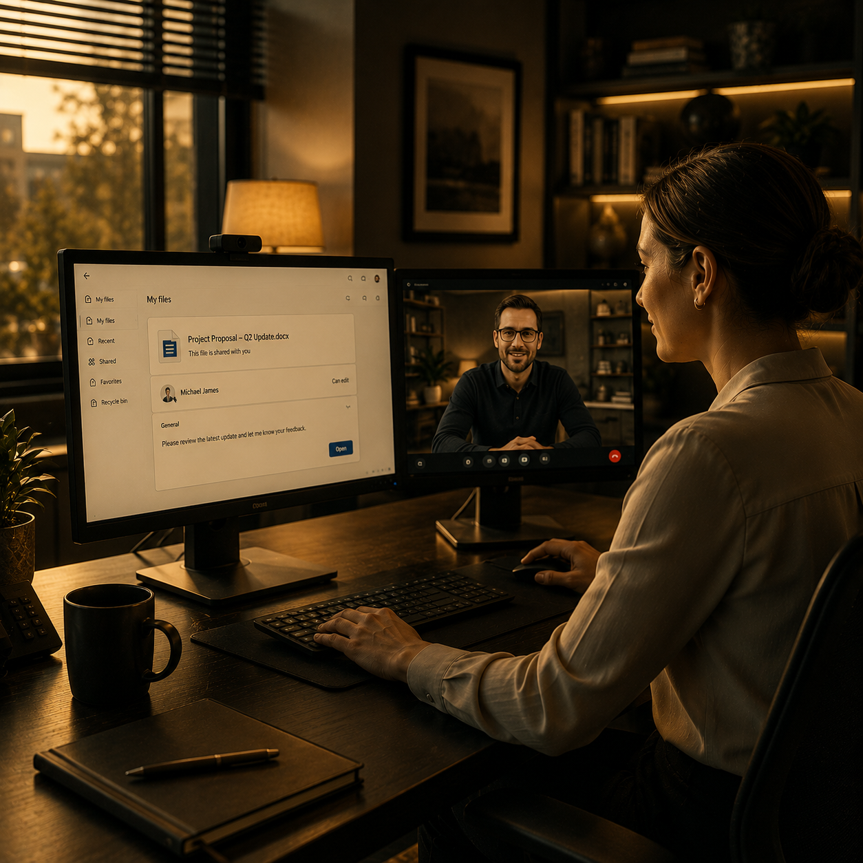 new jersey business employees collaborating over documents in microsoft 365