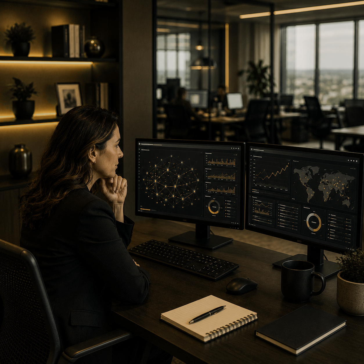 employee working on a fast reliable network