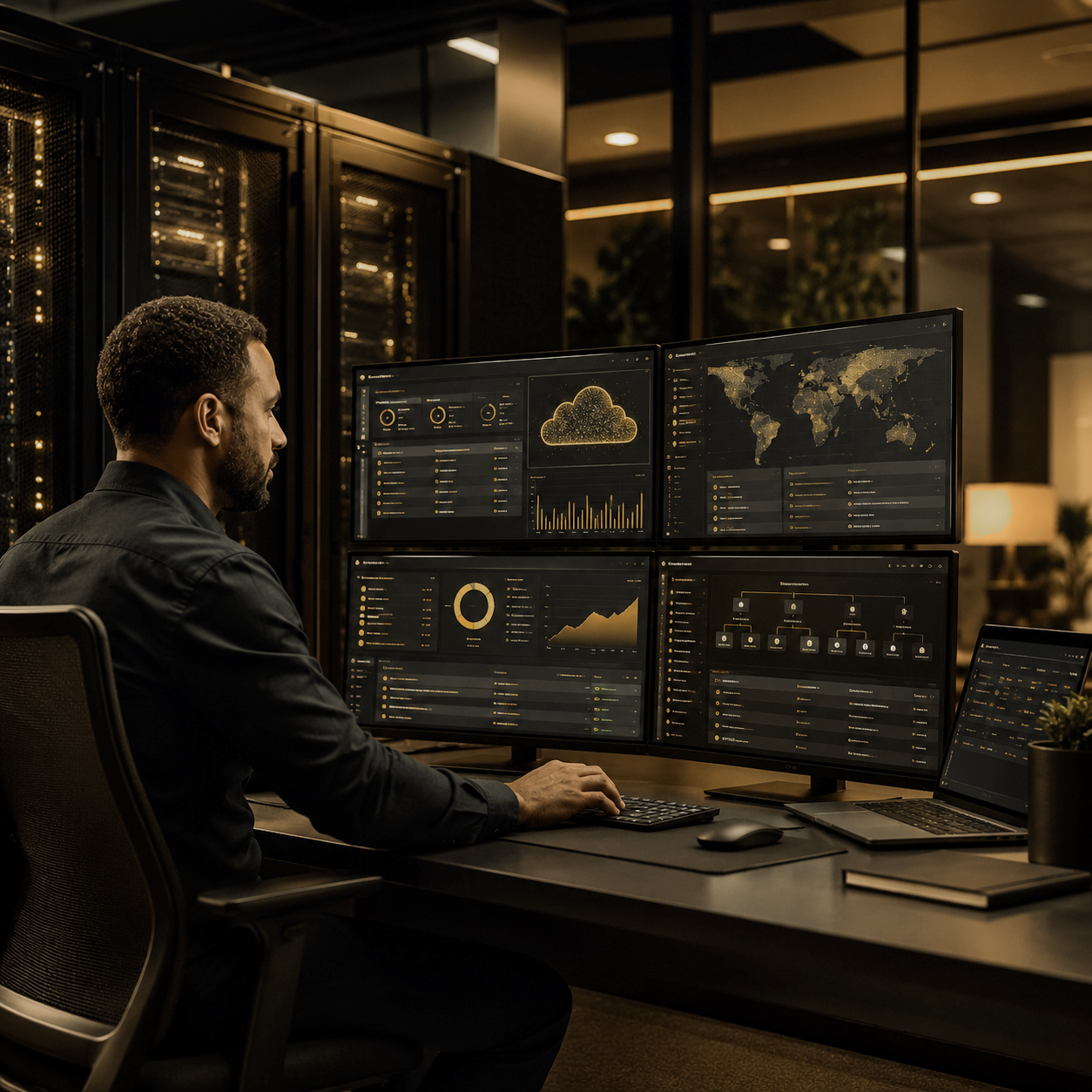 tech working on managed data backups