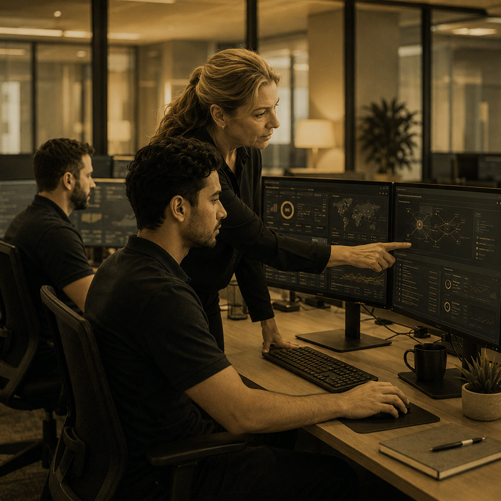 IT and cybersecurity experts at work