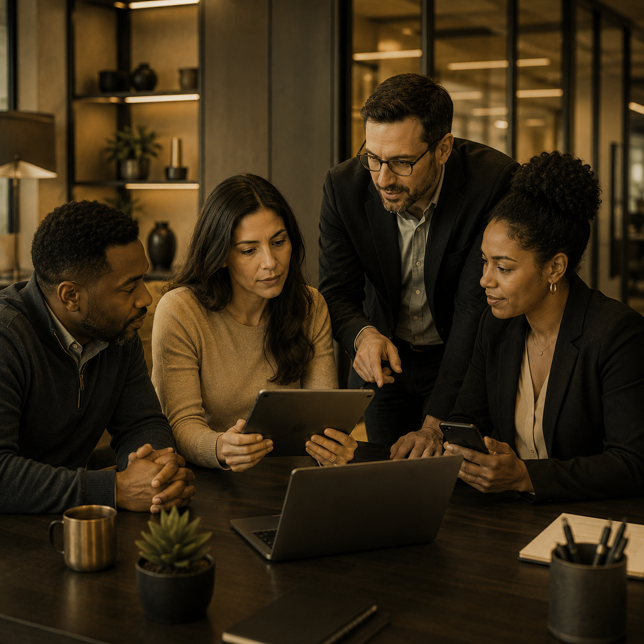 Consultant helping a hybrid team secure business devices and access
