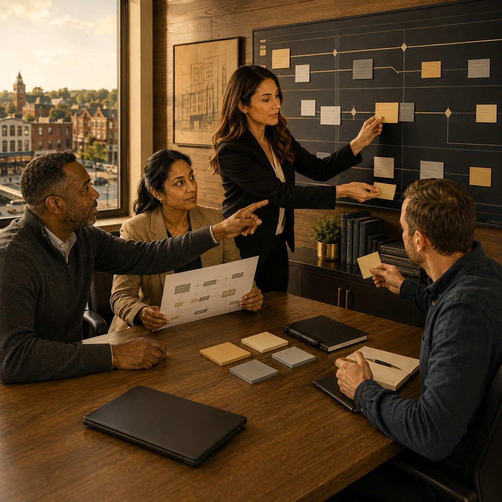 Cloud consultant and business leaders building a phased cloud roadmap