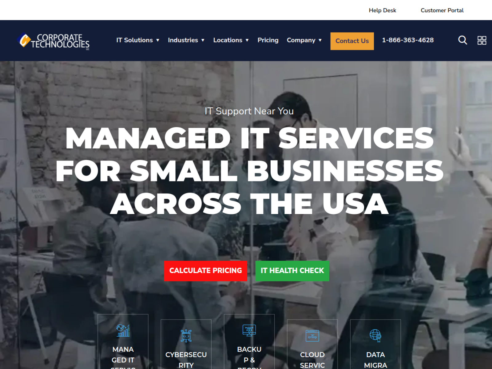 Homepage of Corporate Technologies, an IT company serving New Jersey businesses
