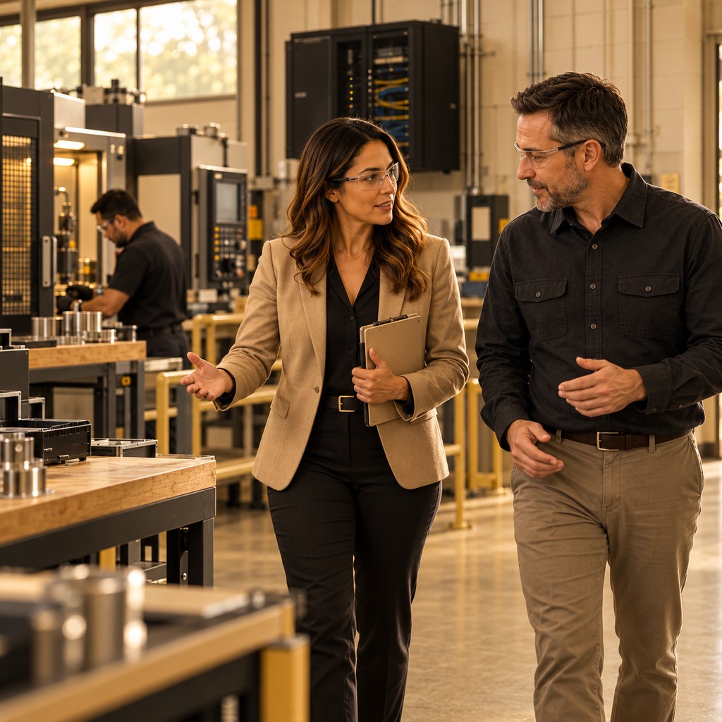 vCISO discussing cybersecurity risk with a New Jersey manufacturing operations leader
